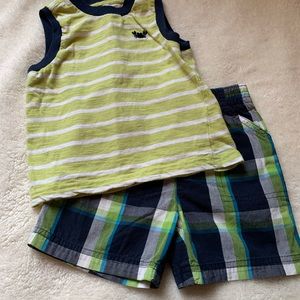 Little Me Garanimals Boys Tank Top Shorts Outfit Size 18M